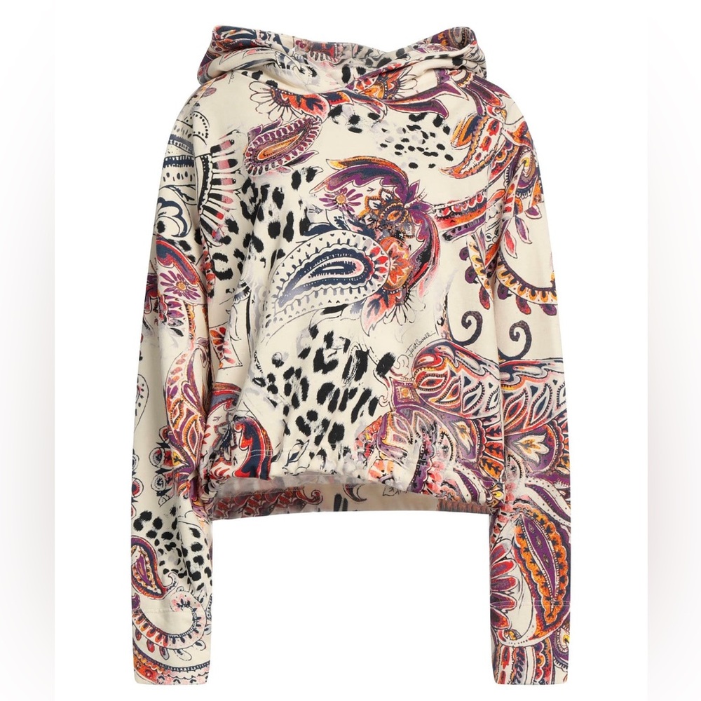 JUST CAVALLI NWT Paisley Print Hooded Sweatshirt